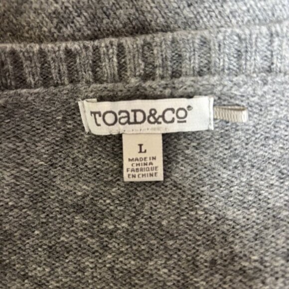 Toad & Co Womens Lambswool Aleutia Crew Sweater Size L Gray Minimalist Lagenlook - Picture 5 of 10